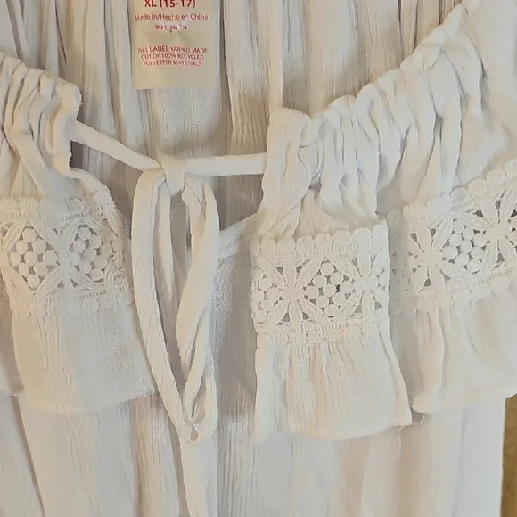 No Boundaries Light Blue Ruffle Blouse - Picture 3 of 8